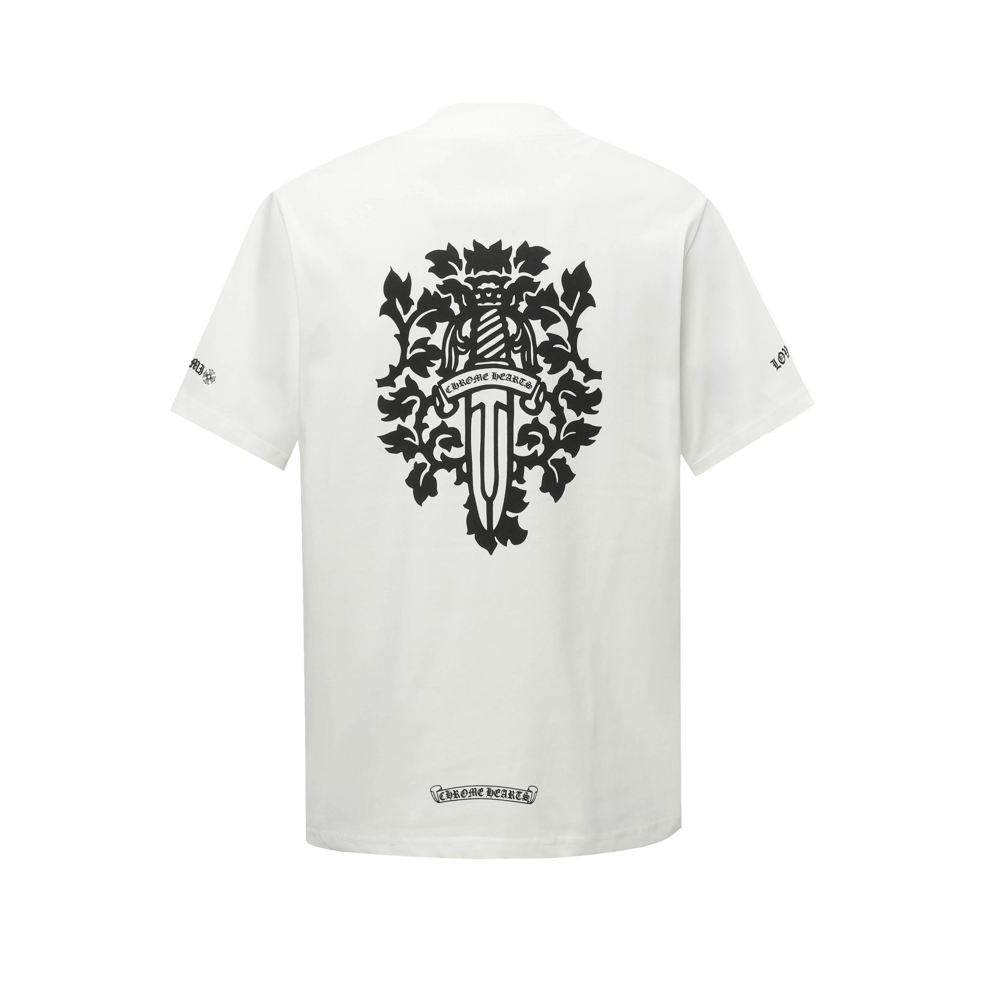 🅿️170 Chrome hearte/Chrome heart ch 25ss Miami limited Sanskrit printed T-shirt short sleeves. A must-have item for daily commuting for men and women in light luxury. The correct version is welcome to compare. Detailed features: ·280 grams of 100% cotton double yarn jersey fabric. ·Special thickened 32 pieces of double-strand 1x1 thread in the same vat. ·Double-needle cross-stitch technology. ·Original main mark washed hangtag. COLOUR: Black White SIZE：s m l xl